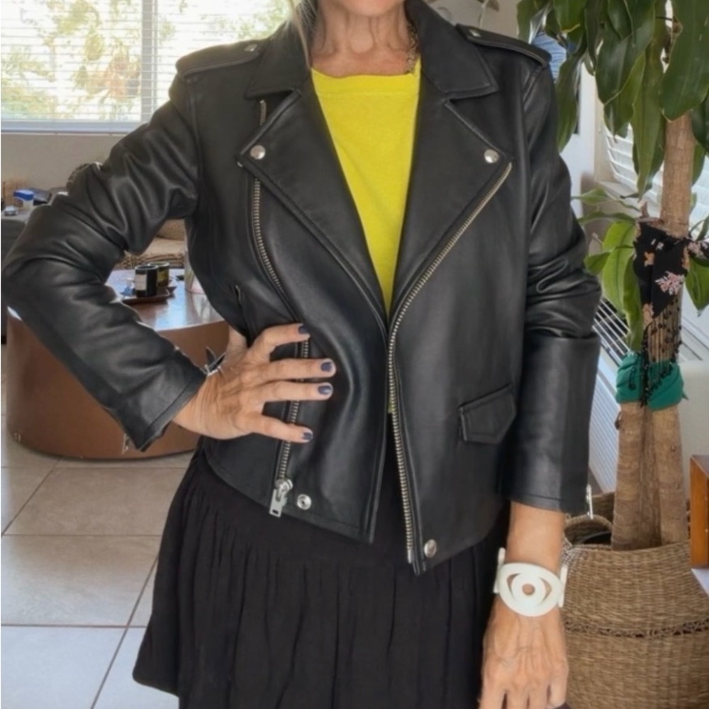 Stylish Black Leather Biker Jacket